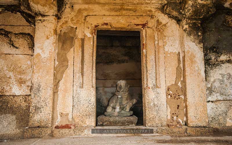 Nandi inside Sampige Siddeswara temple